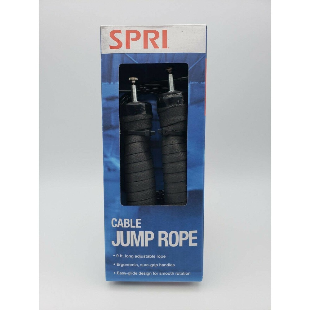 Adjustable Covered Steel Cable Jump Rope, 9ft